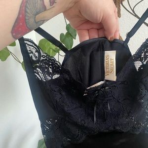 Vintage Victoria's Secret gold label black lace lingerie